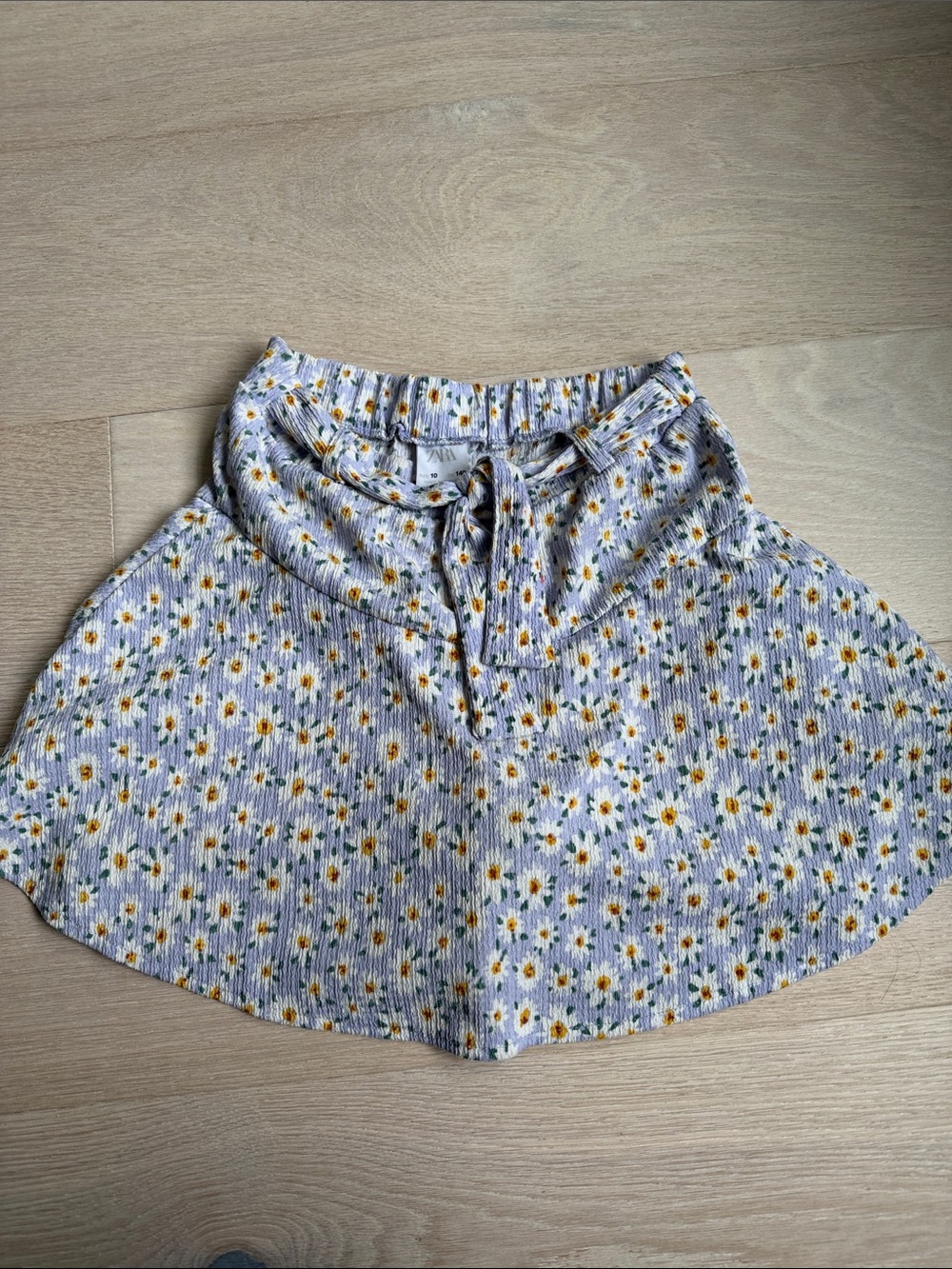 Zara girls size 10 Floral Daisy Tie-Waist Skort  - Lavender